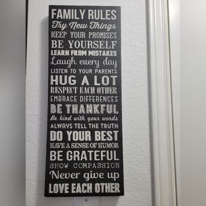 Family Rules Farmhouse Charm Home Rules Canvas Sign